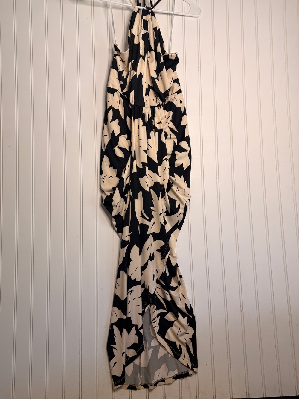 Love Culture Black Cream Floral Halter Maxi Dress Size S